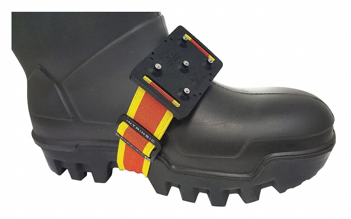 K1 SERIES UNISEX MIDSOLE ICE CLEATS, UNIVERSAL, RUBBER/ELASTIC, BLK/RED