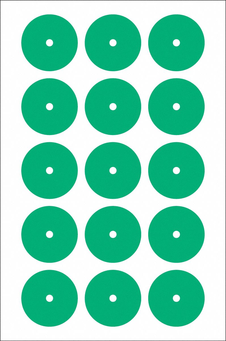 Gauge Marking Labels 2 Dia Green PK15