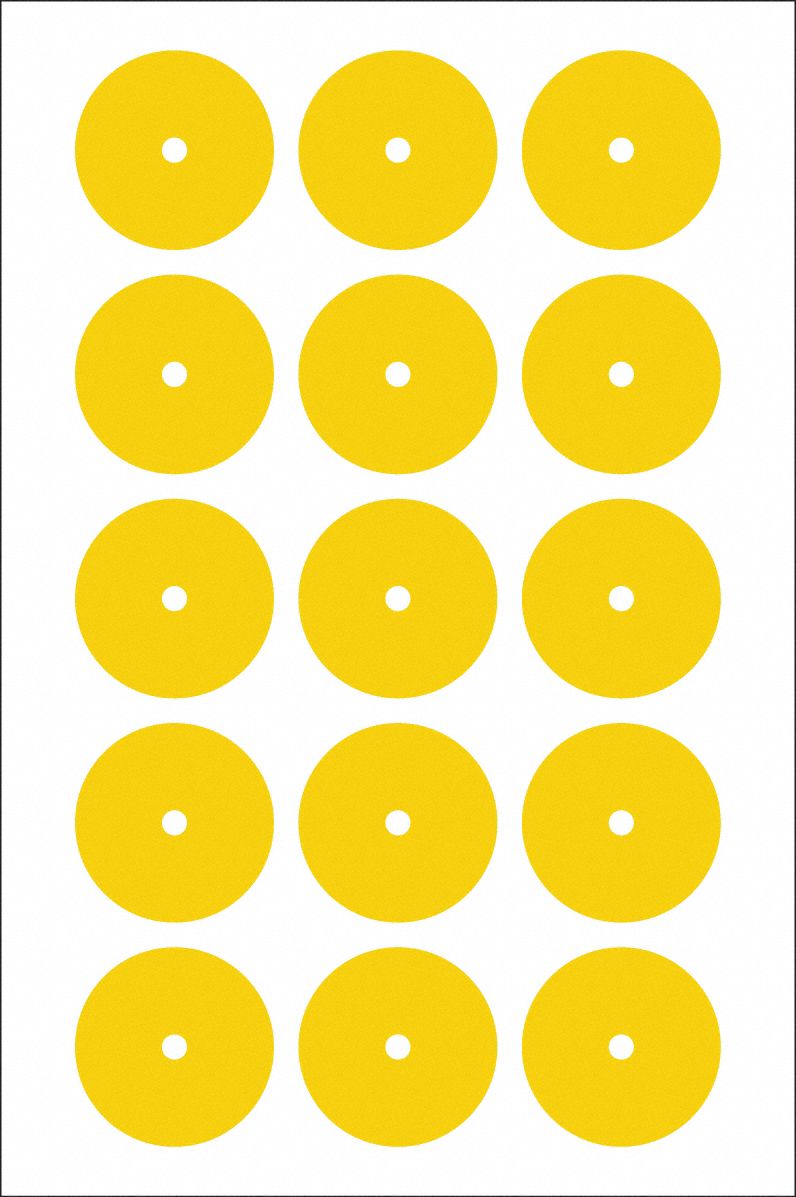 Gauge Marking Labels 2 Dia Yellow PK15