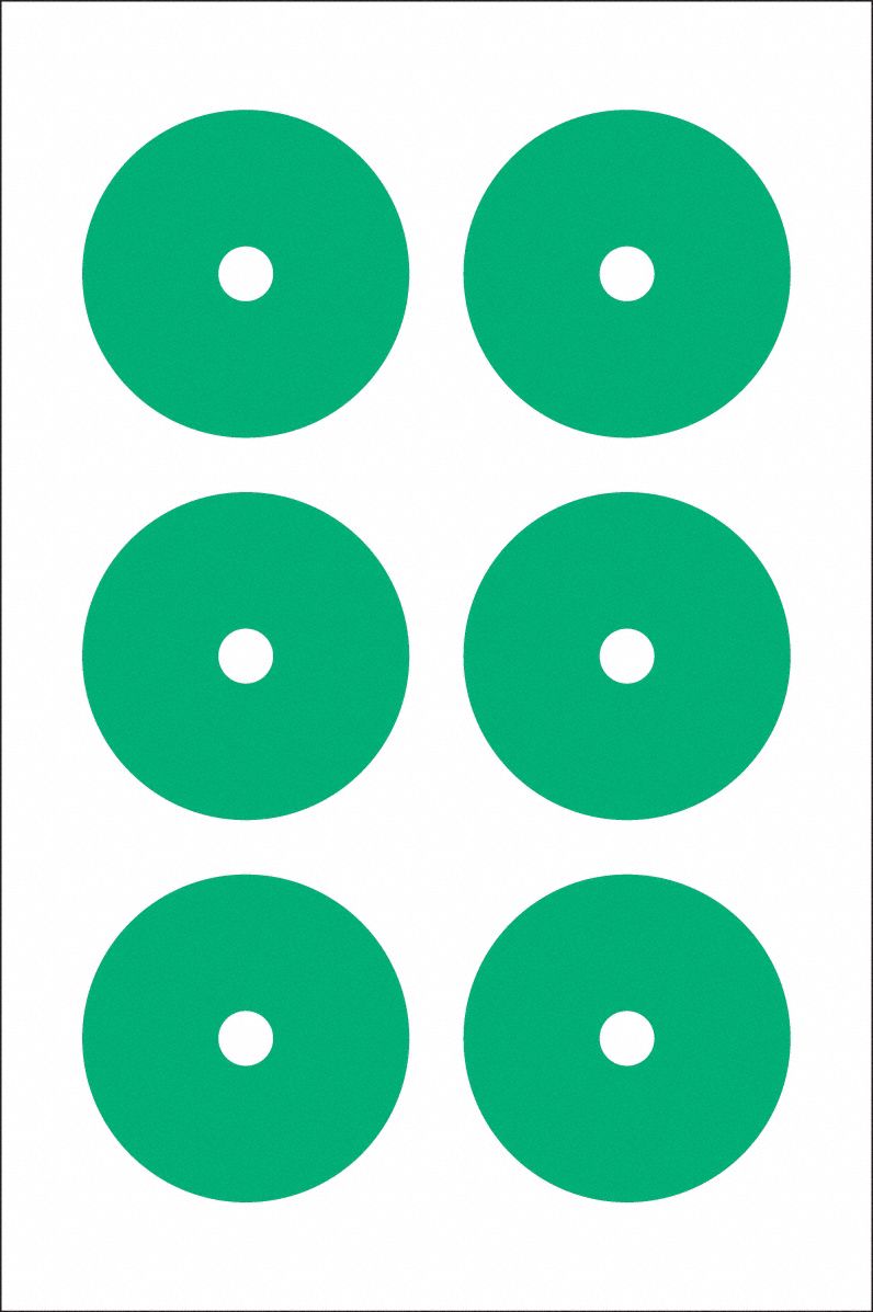 Gauge Marking Labels 3 Dia Green PK6