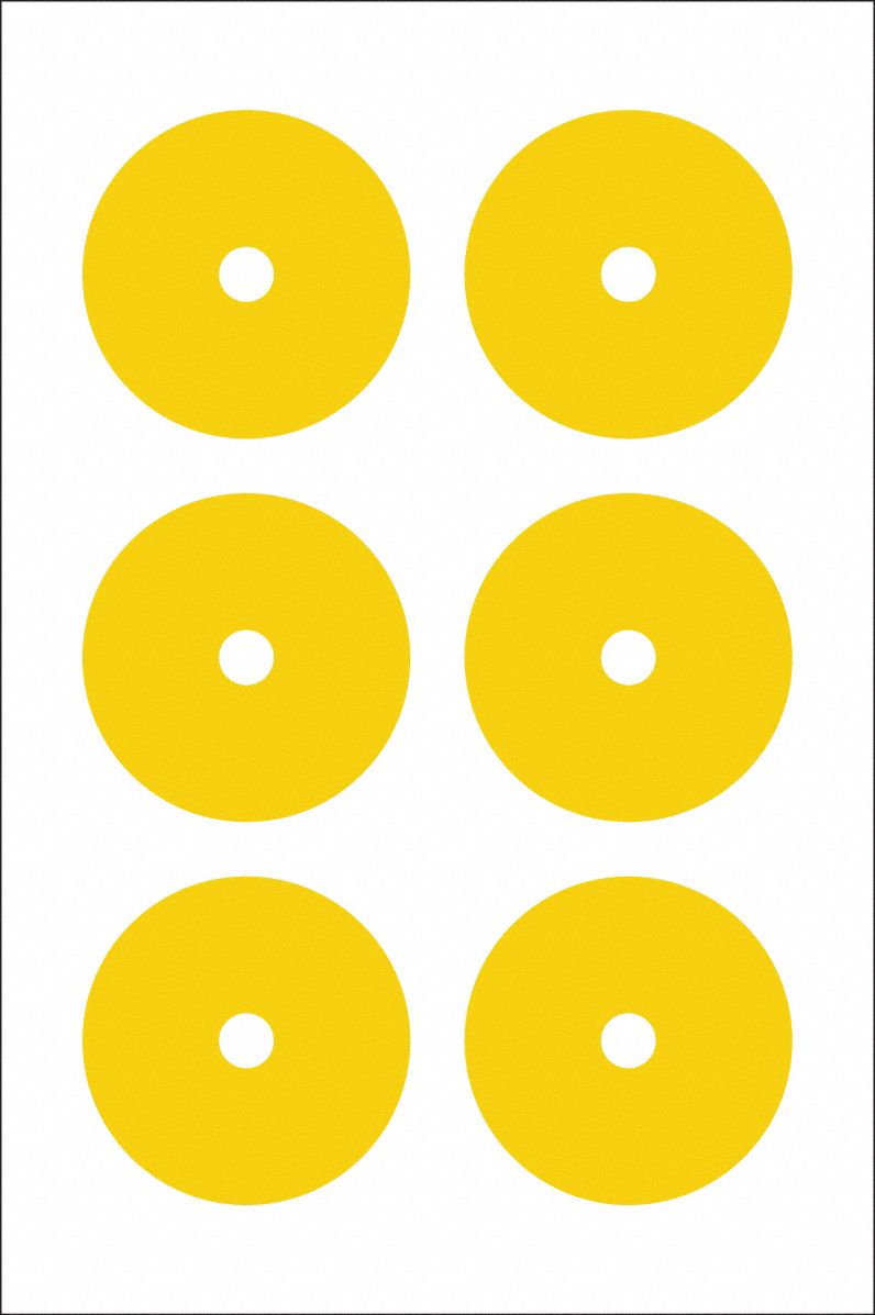 Gauge Marking Labels 3 Dia Yellow PK6