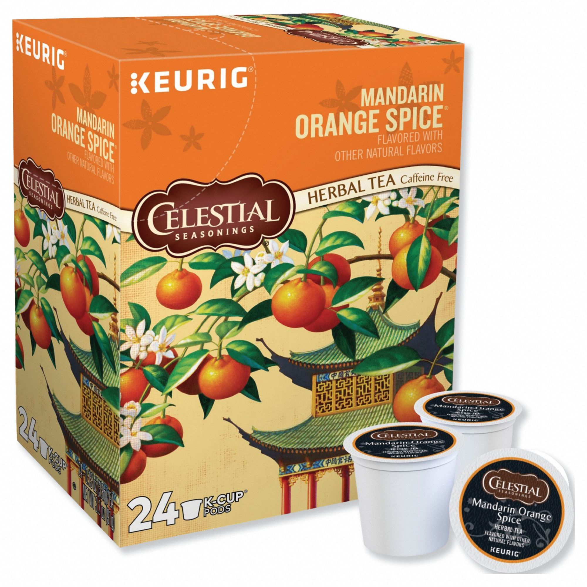 Tea: Mandarin Orange, Pod Beverage Pack, Herbal, Decaffeinated, Ground