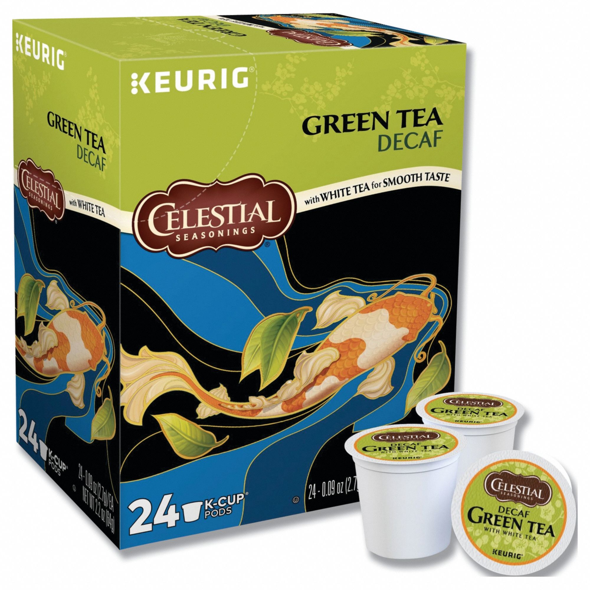 Tea: Green Tea Decaf, Pod Beverage Pack, Green, Decaffeinated, Ground