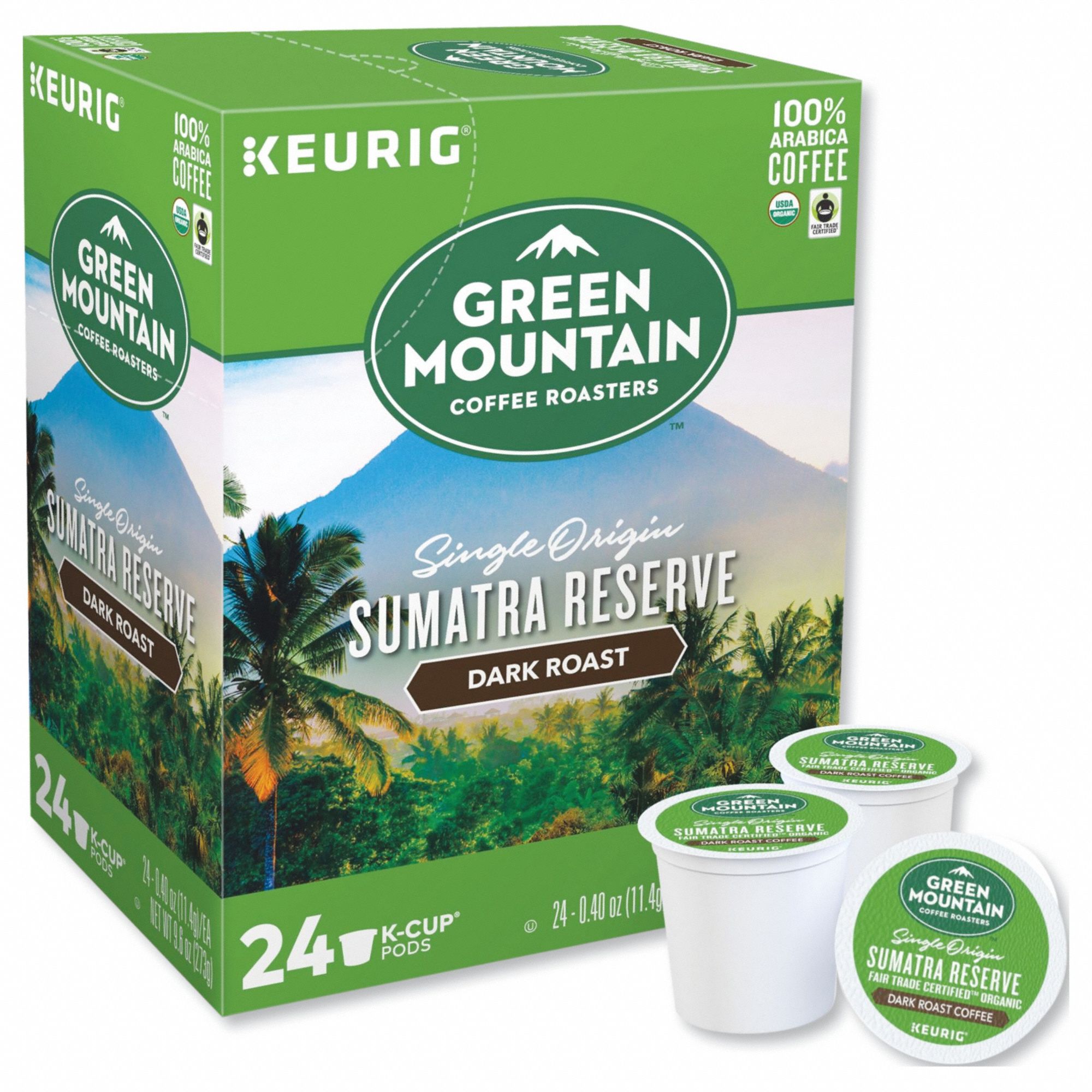 Coffee: Organic Sumatran Extra Bold, Pod Beverage Pack, Dark, Caffeinated