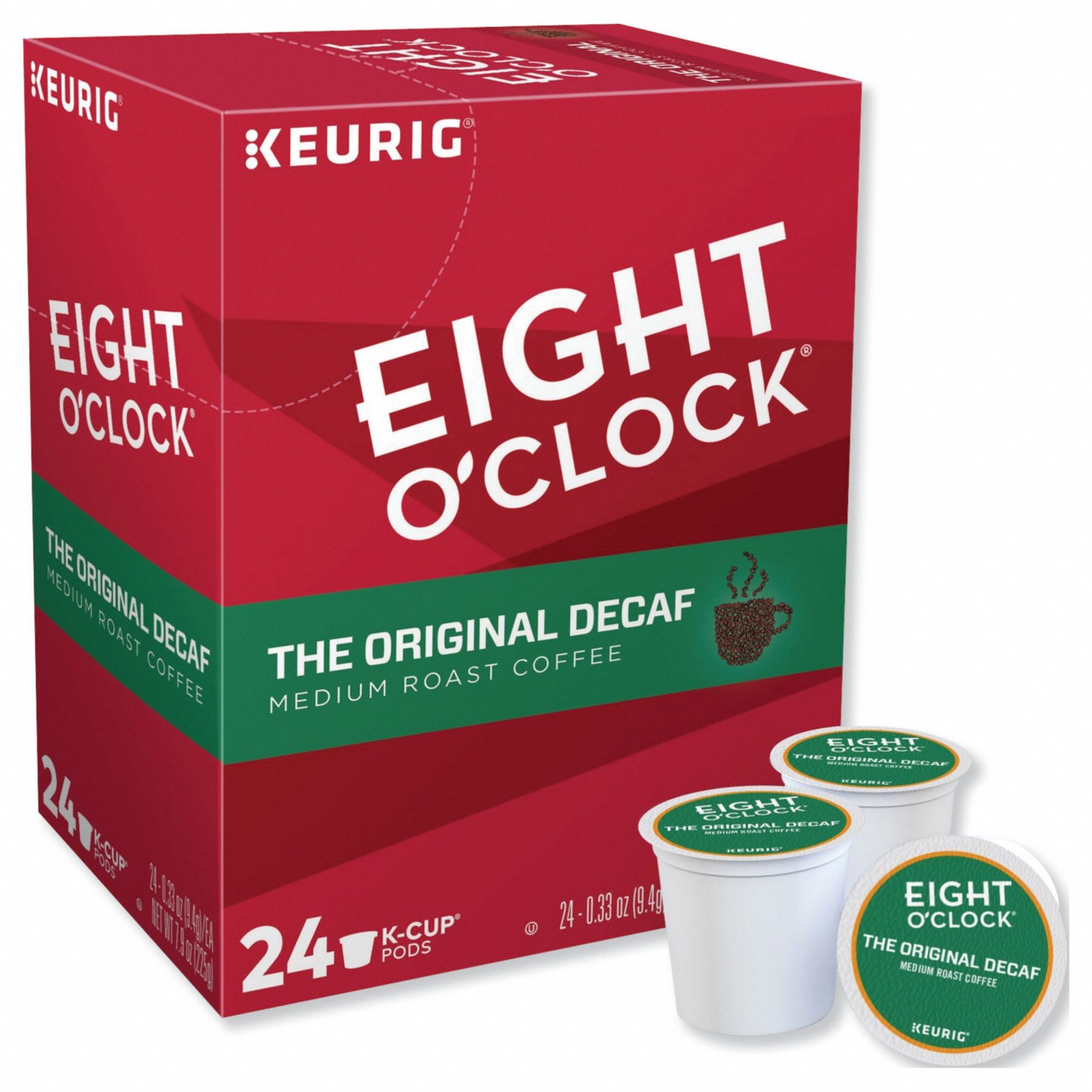 Coffee K-Cup: Decaffeinated, Original Decaf, Pod, 0.33 oz Pack Wt, Medium, 24 PK