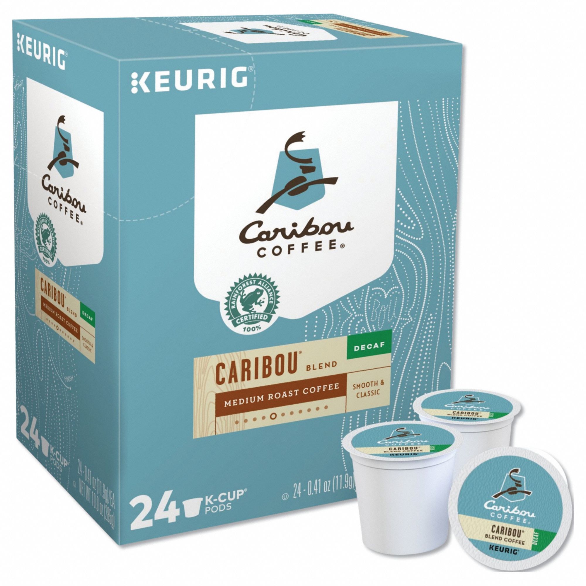 Coffee: Caribou Blend Decaf, Pod Beverage Pack, Medium, Decaffeinated, Ground