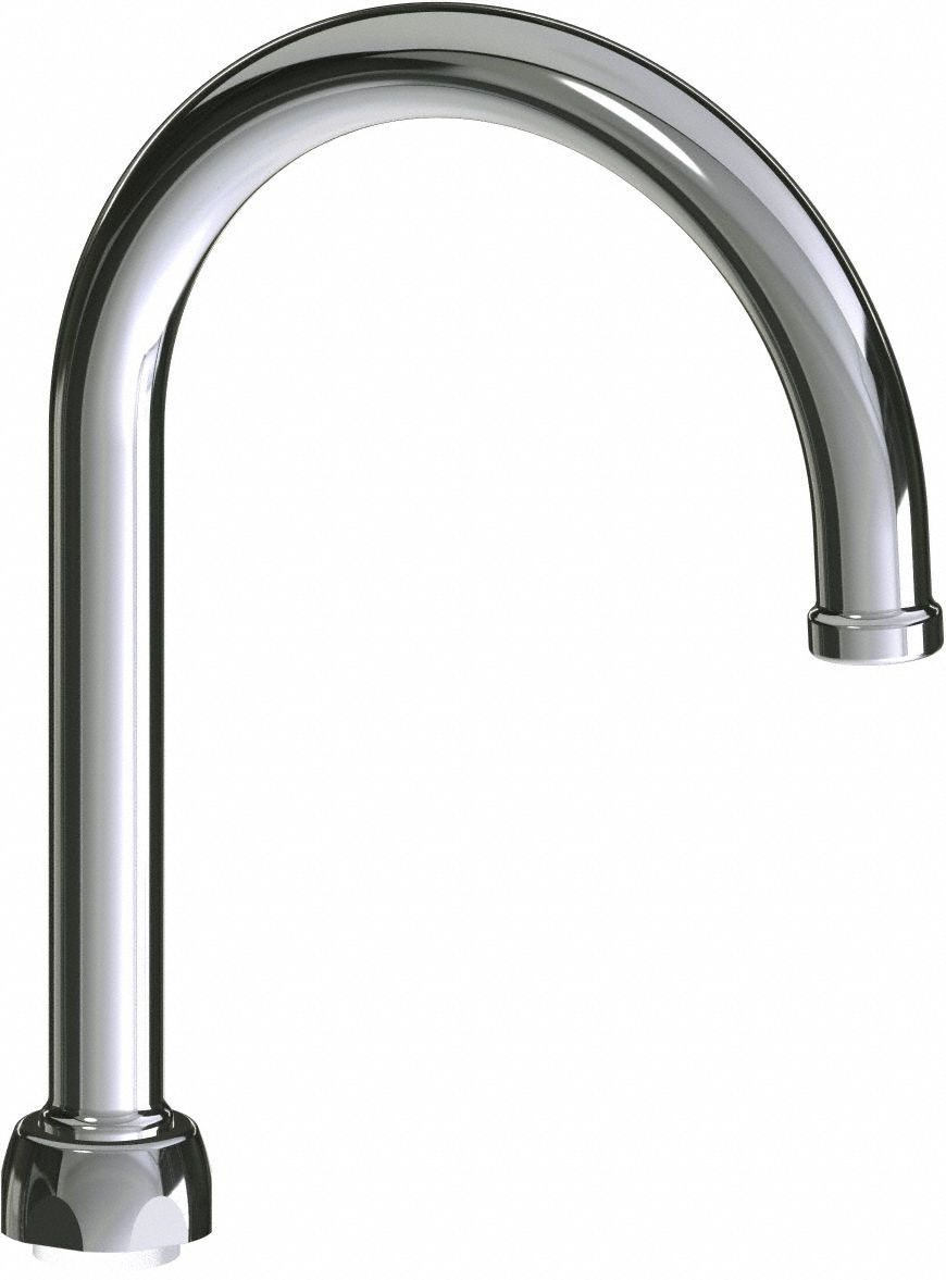 Spout: Spout, Gooseneck, Swivel Spout, Brass, Polished Chrome, 2.5 gpm Flow Rate