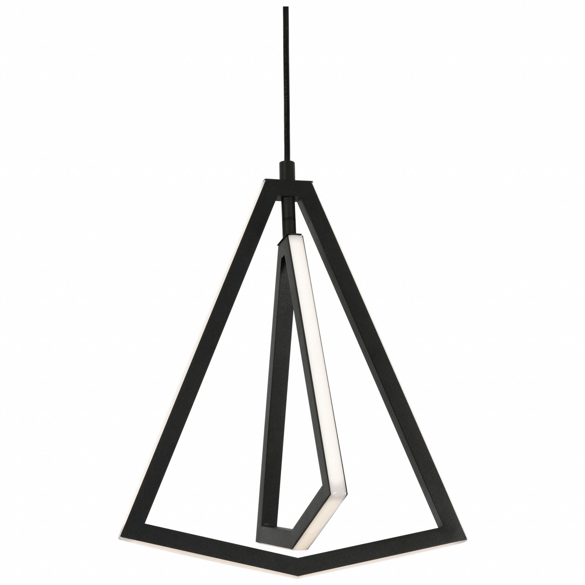 Pendant: 12 5/8 in Dia, 14 7/8 in Ht, Black, 1, 000 lm, 3000K, 20 W, 120V AC, Dimmable