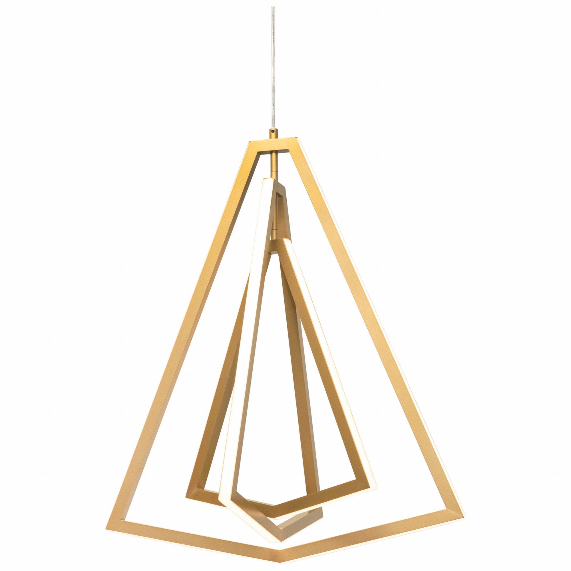 LEDPendant: 24 in Dia, 28 1/4 in Ht, Gold, 1, 620 lm, 3000K, 36 W, 120V AC, Dimmable