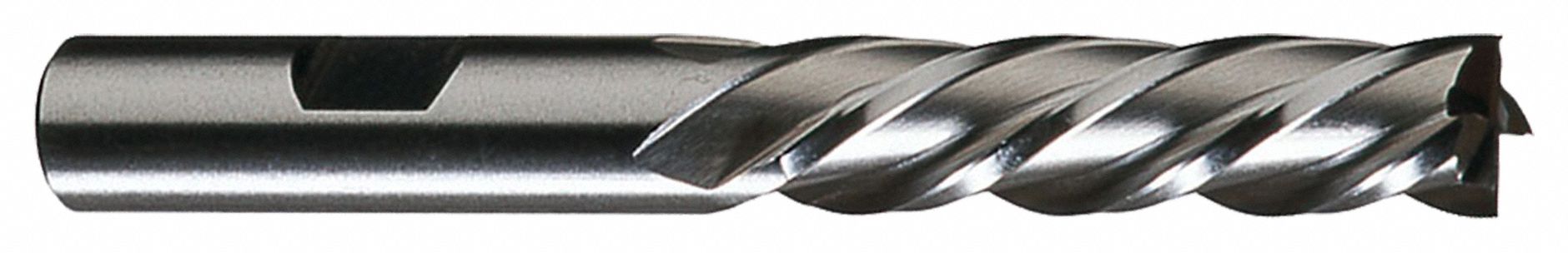 SQUARE END MILL, CENTRE CUTTING, 6 FLUTES, 1½ IN MILLING DIAMETER, 4 IN CUT, HSS