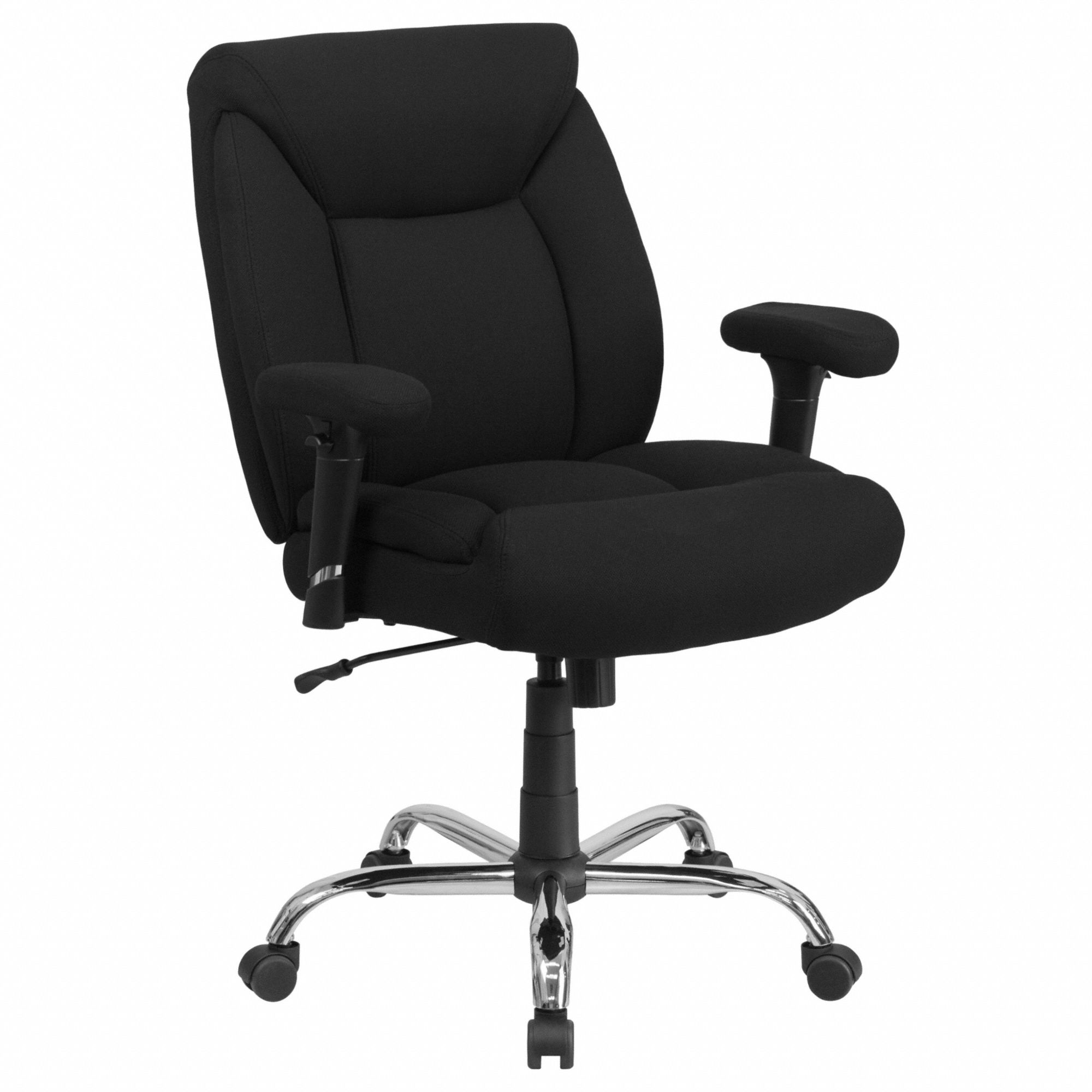 Office Chair: Hercules, Ht, Black, Fabric Material, 21 in Back Ht, 22 1/2 in Seat Wd