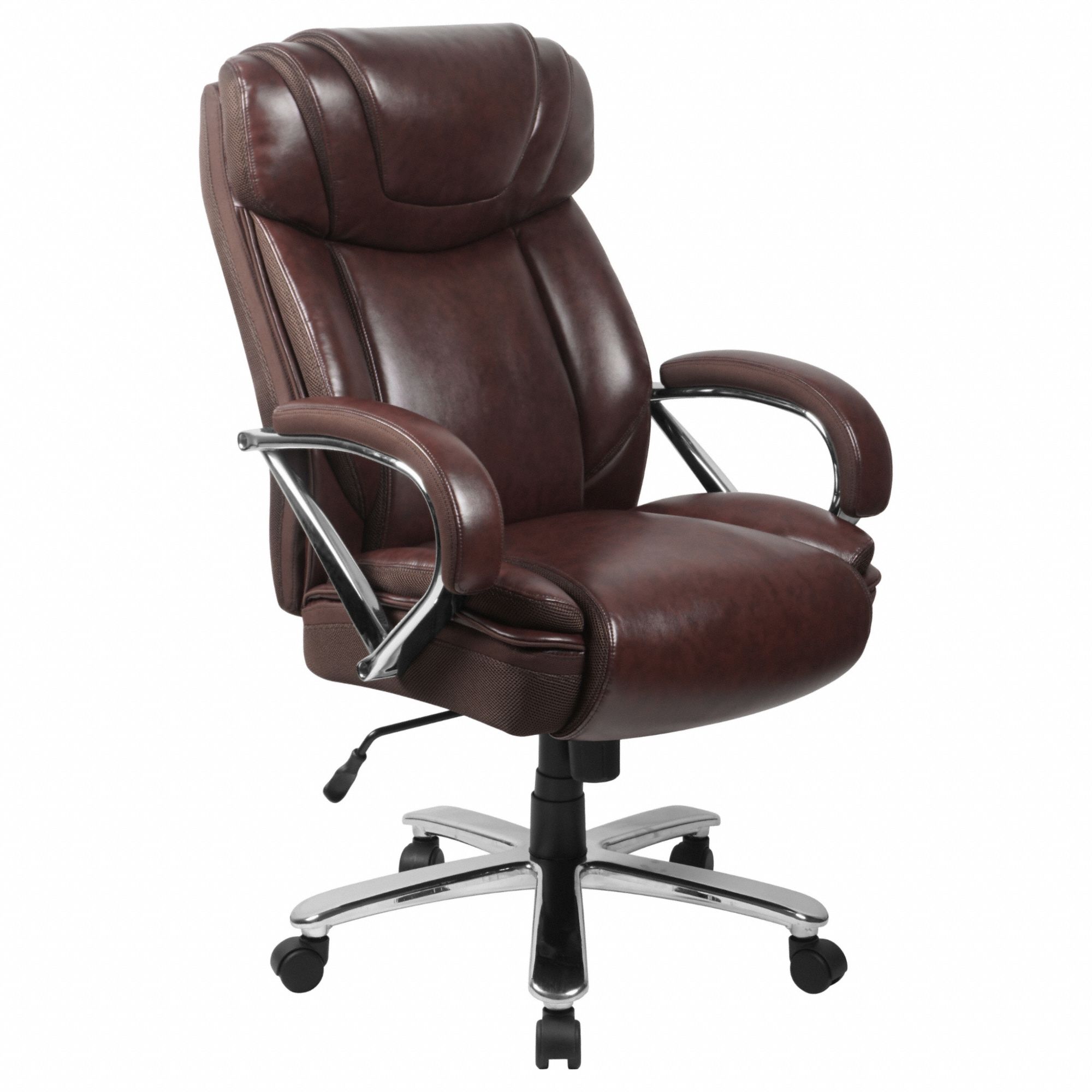 Office Chair: Hercules, Brown, Faux Leather Material, 25 in Back Ht, 22 in Seat Wd