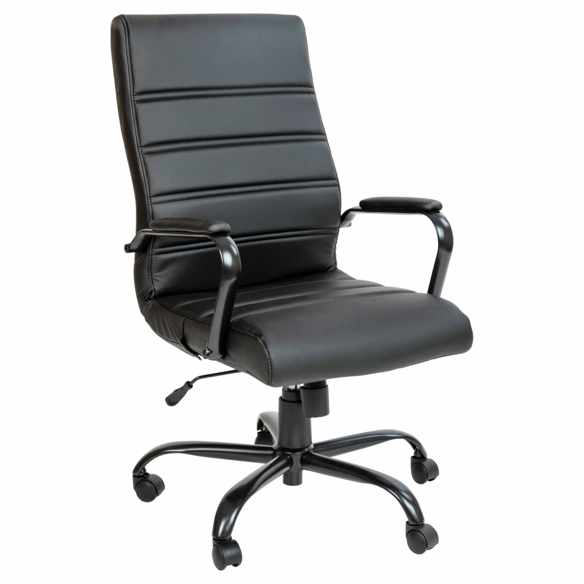 Office Chair: Whitney, Black, Faux Leather Material, 23 in Back Ht, 19 in Seat Wd