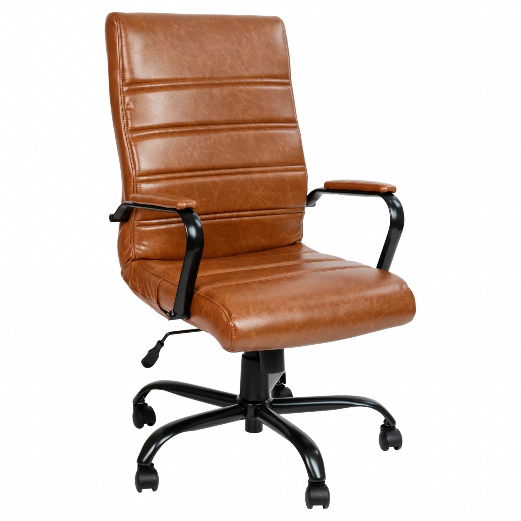 Office Chair: Whitney, Brown, Faux Leather Material, 23 in Back Ht, 19 in Seat Wd