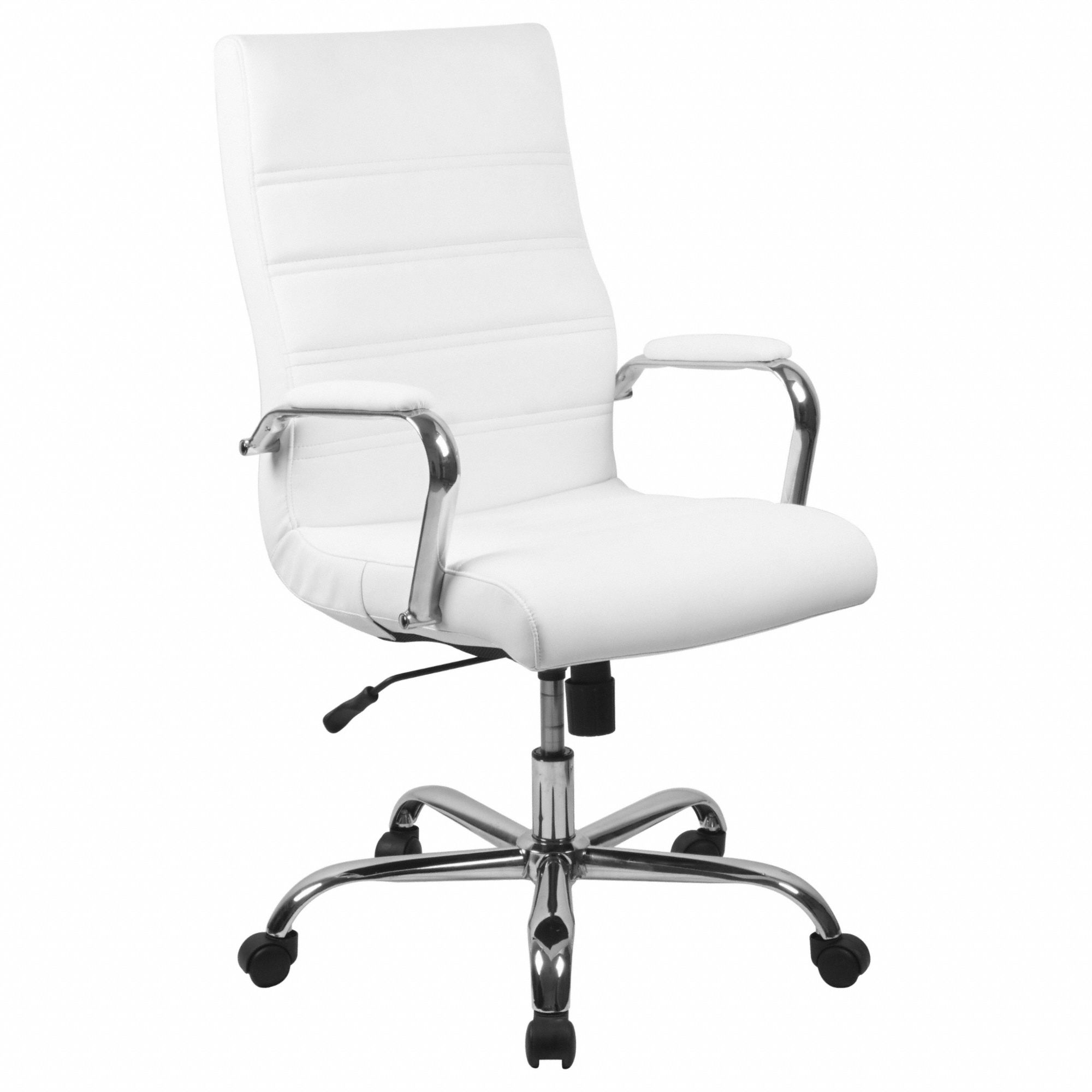 Office Chair: Whitney, White, Faux Leather Material, 23 in Back Ht, 19 in Seat Wd