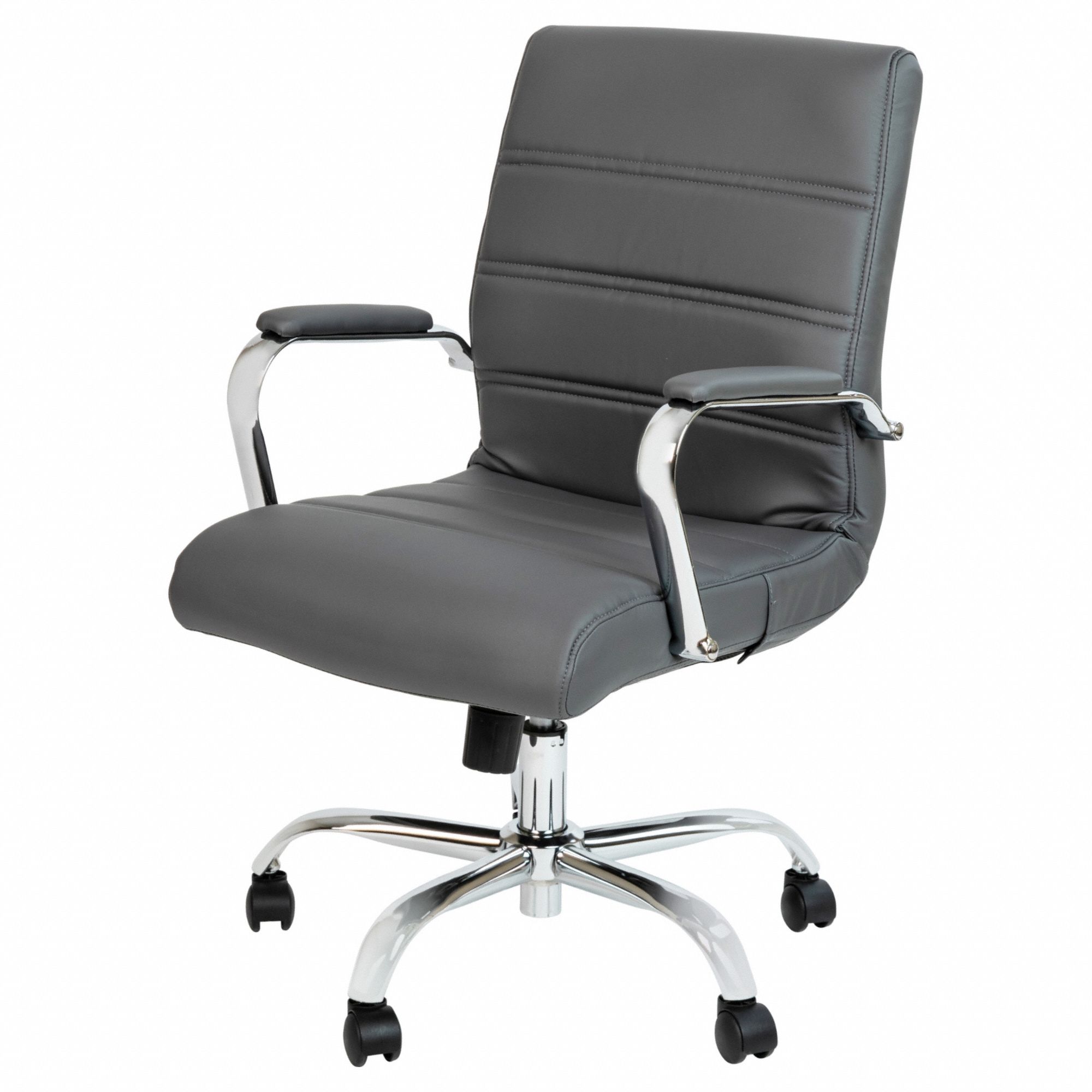 Office Chair: Whitney, Faux Leather Material, 19 1/2 in Back Ht, 19 in Seat Wd