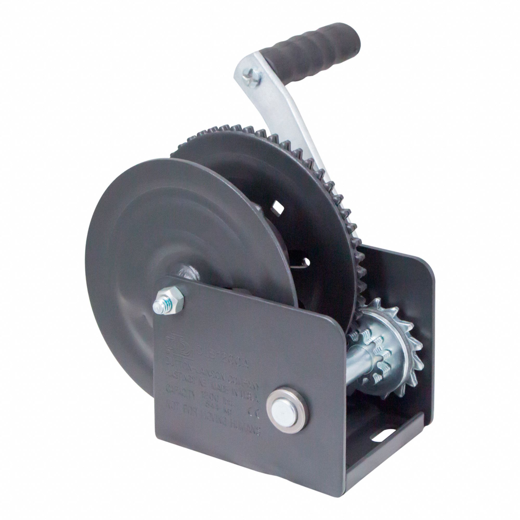 HAND WINCH,STEEL,POWDER,1200 LBS CAP