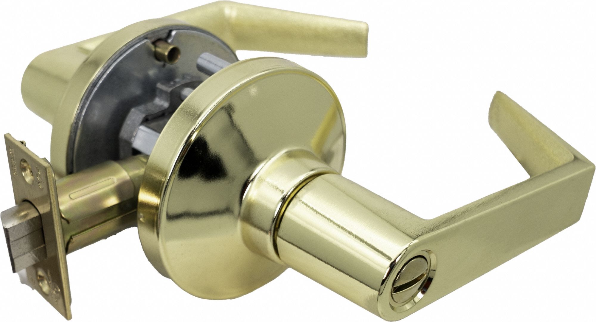 Door Lockset: Privacy Lever Locksets, Brass, ADA Compliant, LFIC
