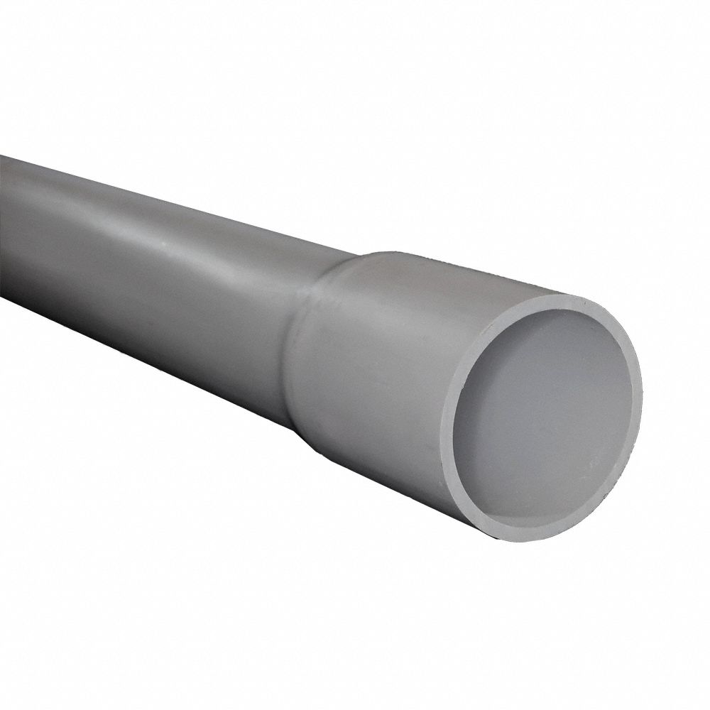 PVC Conduit: Schedule 40, 5 in Trade Size, 10 ft Nominal Lg