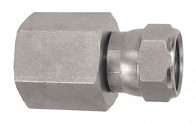 SWIVEL CONNECTOR, FEMALE X FEMALE X MALE THREADS, 1/4