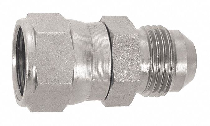 PIPE THREAD REDUCER, STRAIGHT RIGID, FIT A FEMALE 3/8"-18, FIT B MALE 3/4"-16, CARBON STEEL