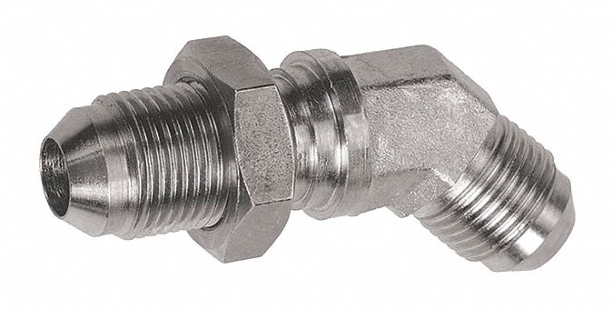 ADAPTER, 45 °  BULKHEAD ELBOW, RIGID, MALE, 3/4