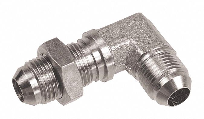 COUDE DE CLOISON,HYD,90 °  MÂLE 1/2POS-20 JIC X MÂLE 1/2POS-20 JIC,TROU DASH-5,AC ORD/ZINC