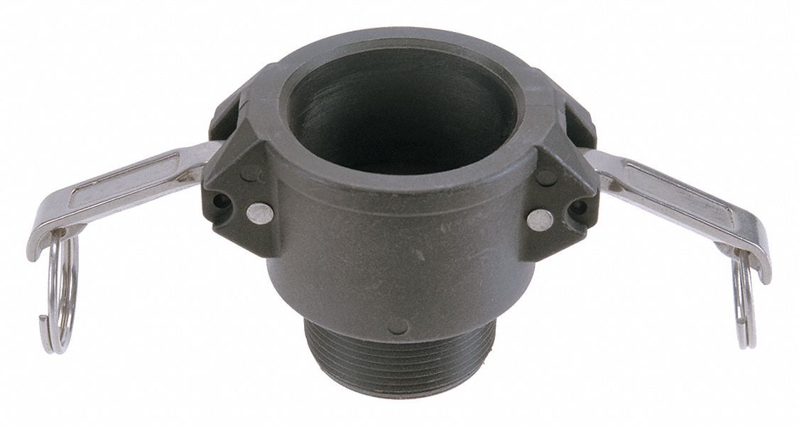 PART B CAMLOCK, MALE NPT, 100 PSI, 1 1/2" NPT, POLYPROPYLENE/NITRILE