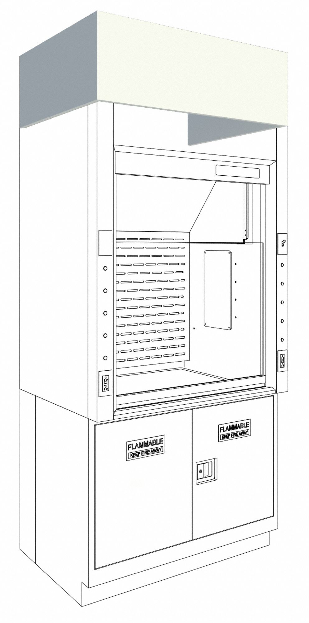 Fume Hood Ceiling Enclosure: Fume Hood Ceiling Enclosure, 33 in Overall Wd, 5 ft Overall Lg