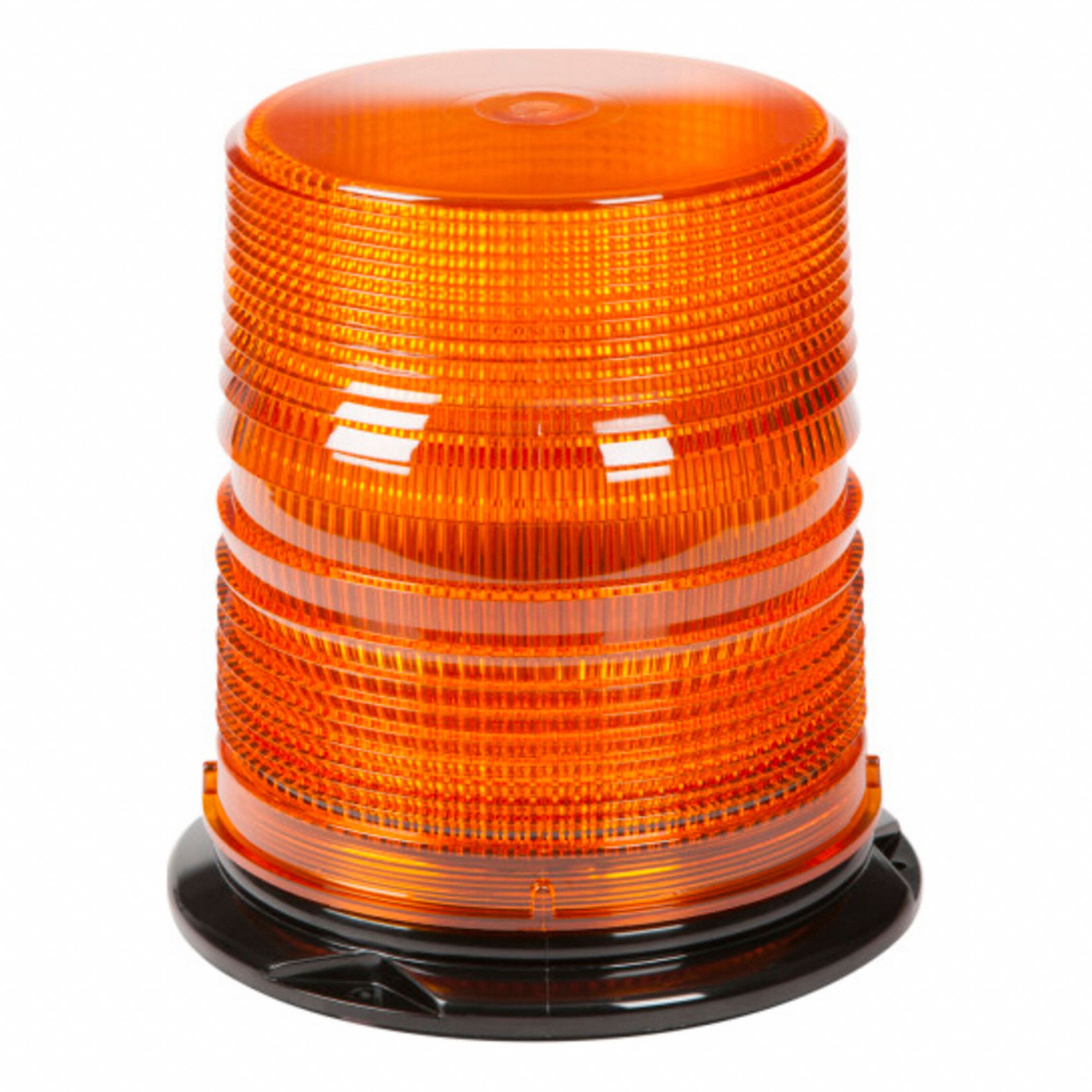 BEACON LIGHT, 12 FLASHES, 0.5 A, 12 TO 24 VDC, AMBER, 6.66 IN, 6.39 IN, POLYCARBONATE