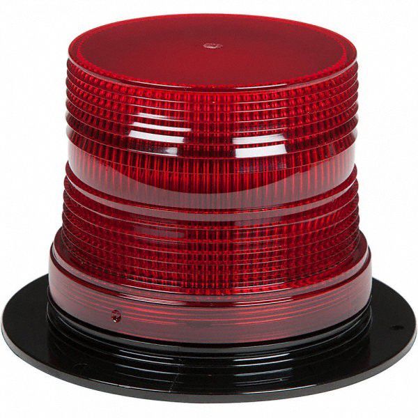 BEACON LAMP, 12/72V, NYLON, RED, BLUNT CUT, 0.17 A, 3, 5 YR WARRANTY, SAE J845, 5 1/8 IN L X 3½ IN H