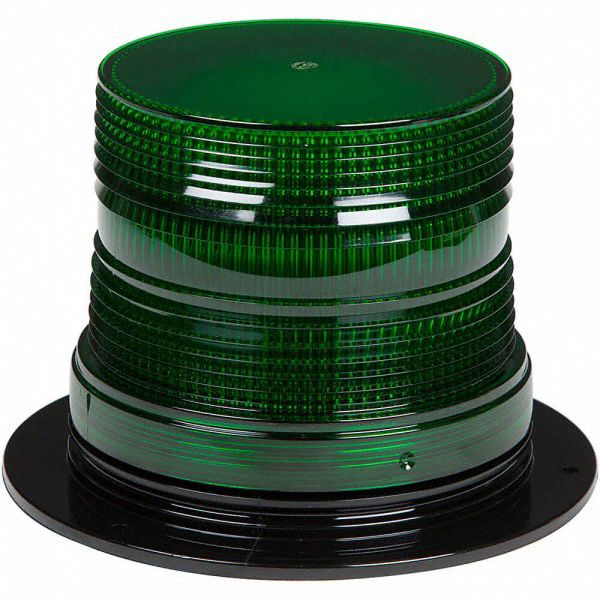 BEACON LAMP, 12/72V, NYLON, GREEN, BLUNT CUT, 0.17 A, 2 YR WARRANTY, SAE J845, 5 1/8 IN L X 3½ IN H