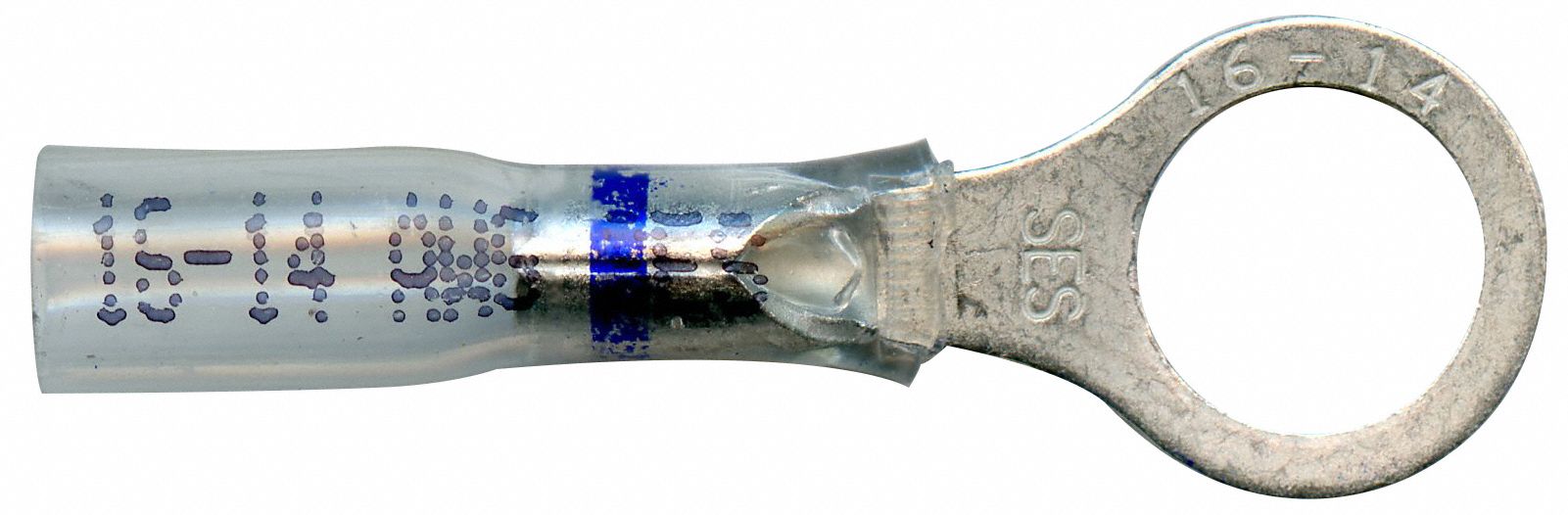 RING TERMINAL, 600V MAX, -67 ° F TO 257 ° F, 14 AWG TO 16 AWG, HEAT SHRINK, 15 PK