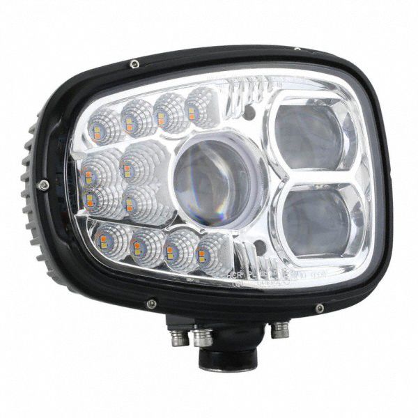 HEAD LAMP, 12 TO 30V, DIECAST ALUMINUM, BLACK, SWIVEL MOUNT, 6-PIN DT, IP67, 3 YR WARRANTY, SAE