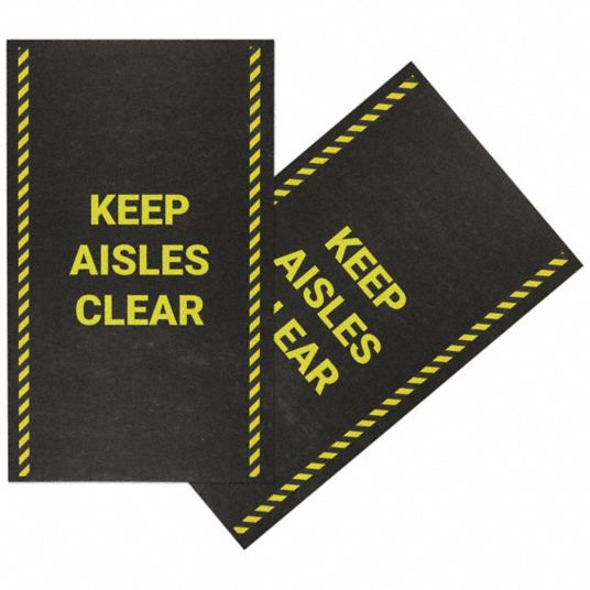 Keep Aisles Clear, 3 ft x 5 ft, Entrance Mat - 55VD98|GRPWS3501-BK ...