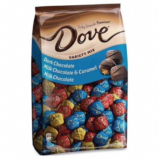 DOVE CHOCOLATE, Dark Chocolate/Milk Chocolate/Milk Chocolate & Caramel, 3 Items Per Pack, Candy