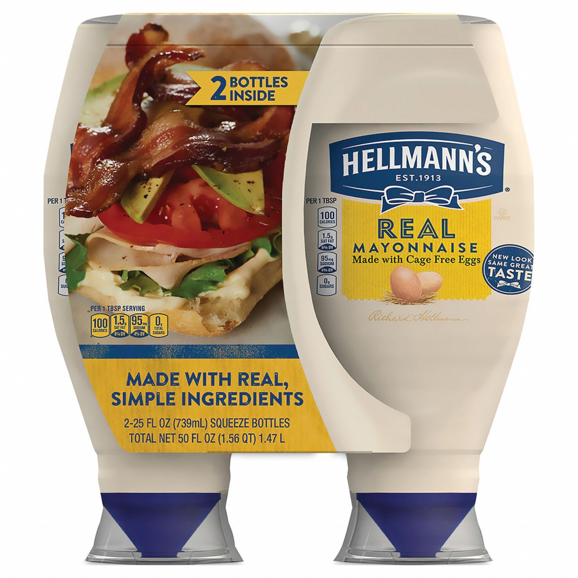 HELLMANN'S, 25 oz Item Size, Bottle, Mayonnaise 807D1618894 Grainger