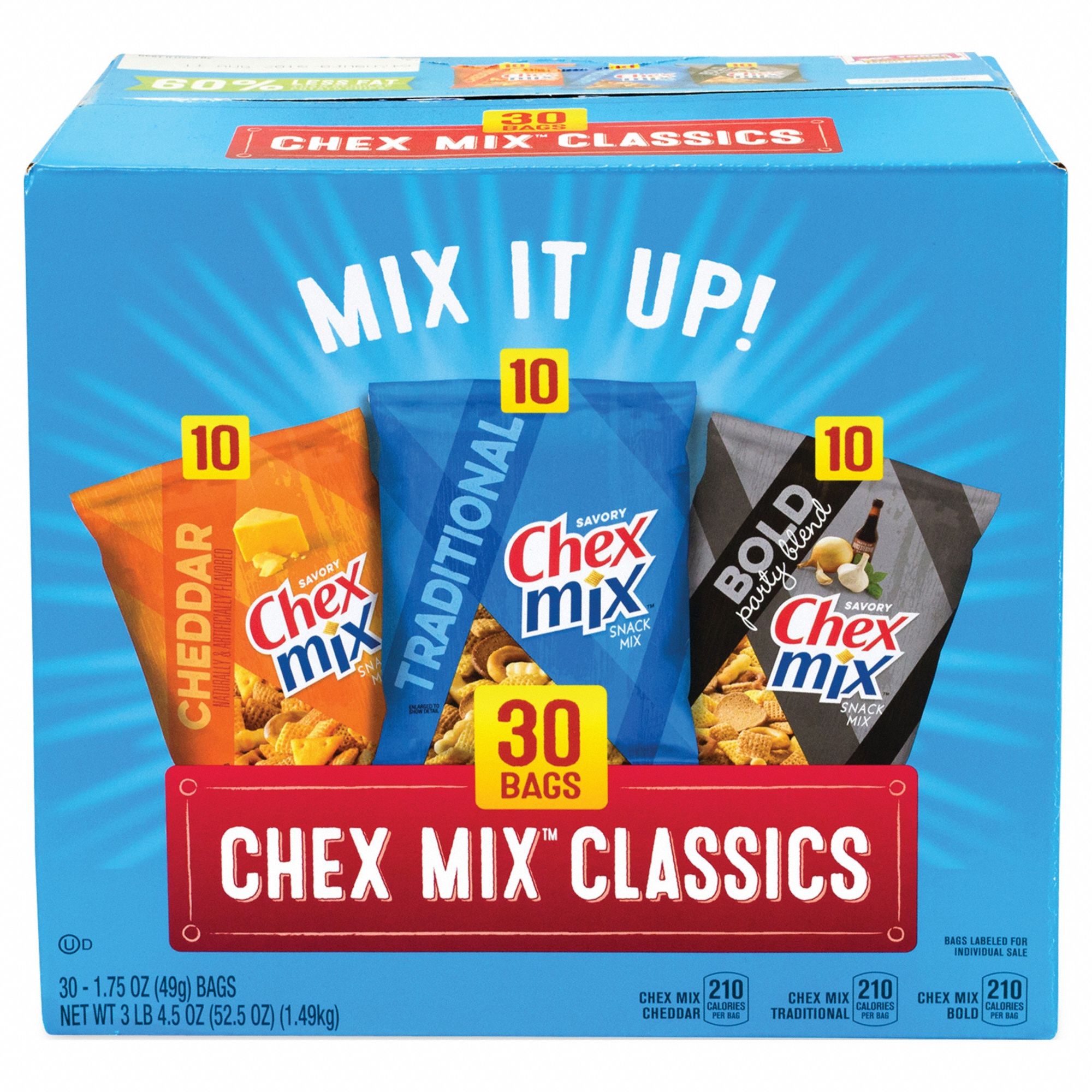 CHEX MIX, Bold Party Blend Chex Mix/Cheddar Chex Mix/Traditional Chex ...