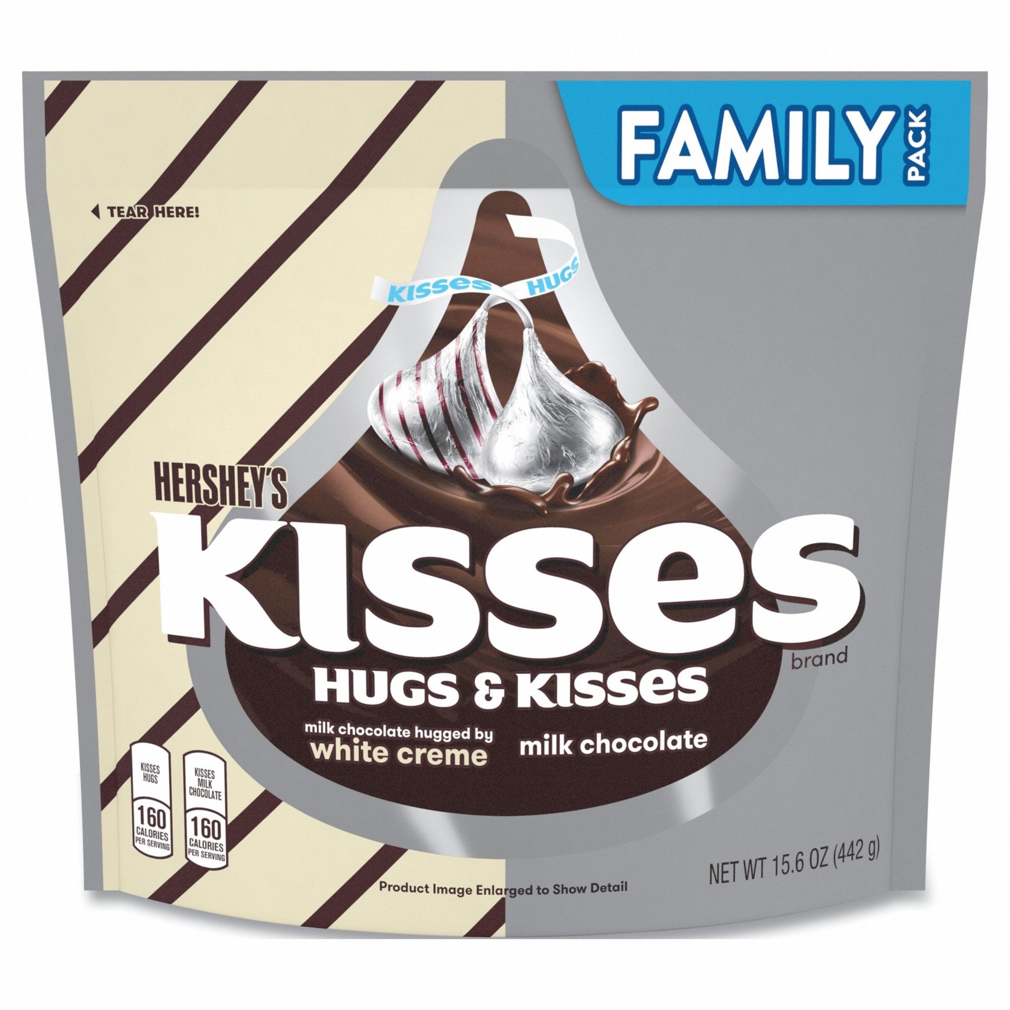 Candy: Milk Chocolate KISSES/Milk Chocolate/White Creme HUGS, 2 Items Per Pack