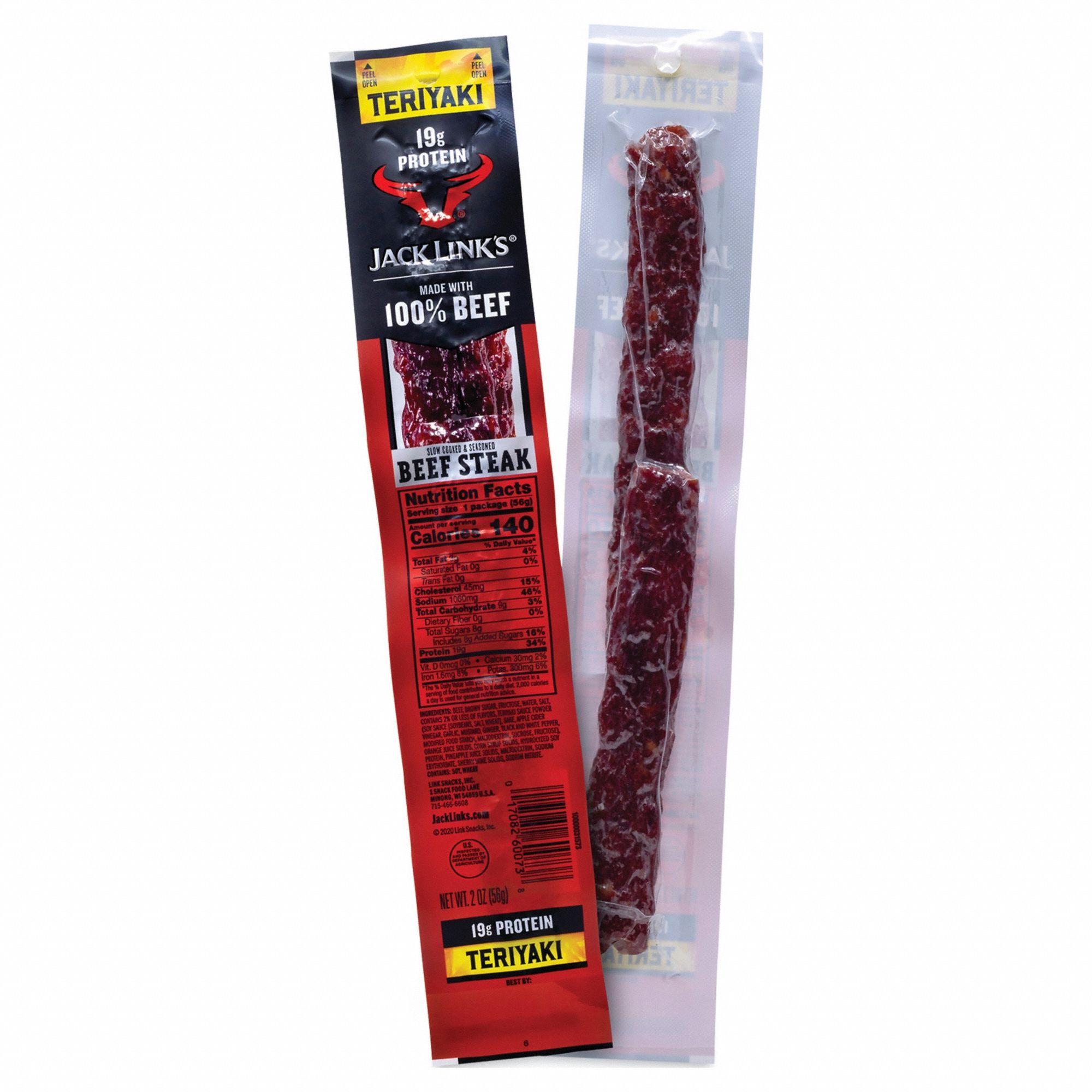 Jerky: Teriyaki, 2 oz Item Size, 12 Items Per Pack, 24 oz Pack Size