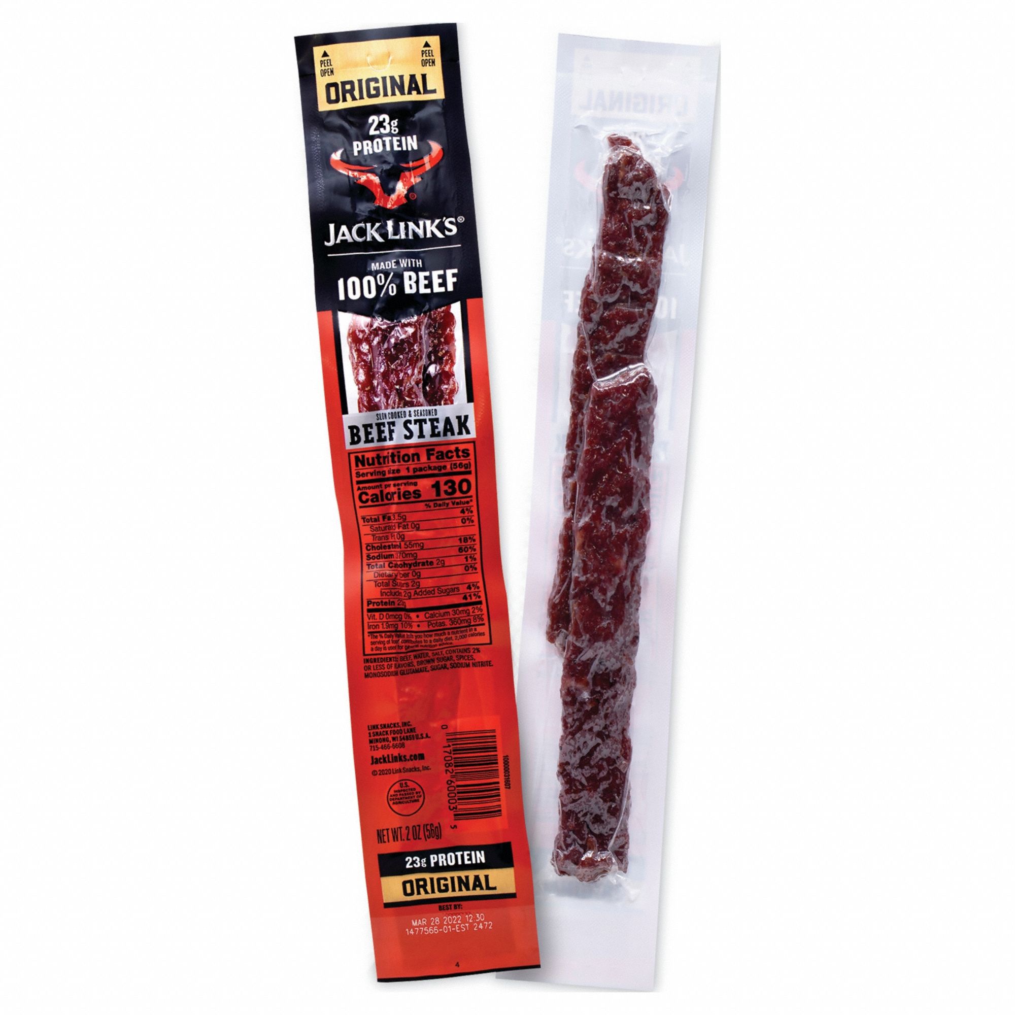 Jerky: Beef, 2 oz Item Size, 12 Items Per Pack, 24 oz Pack Size
