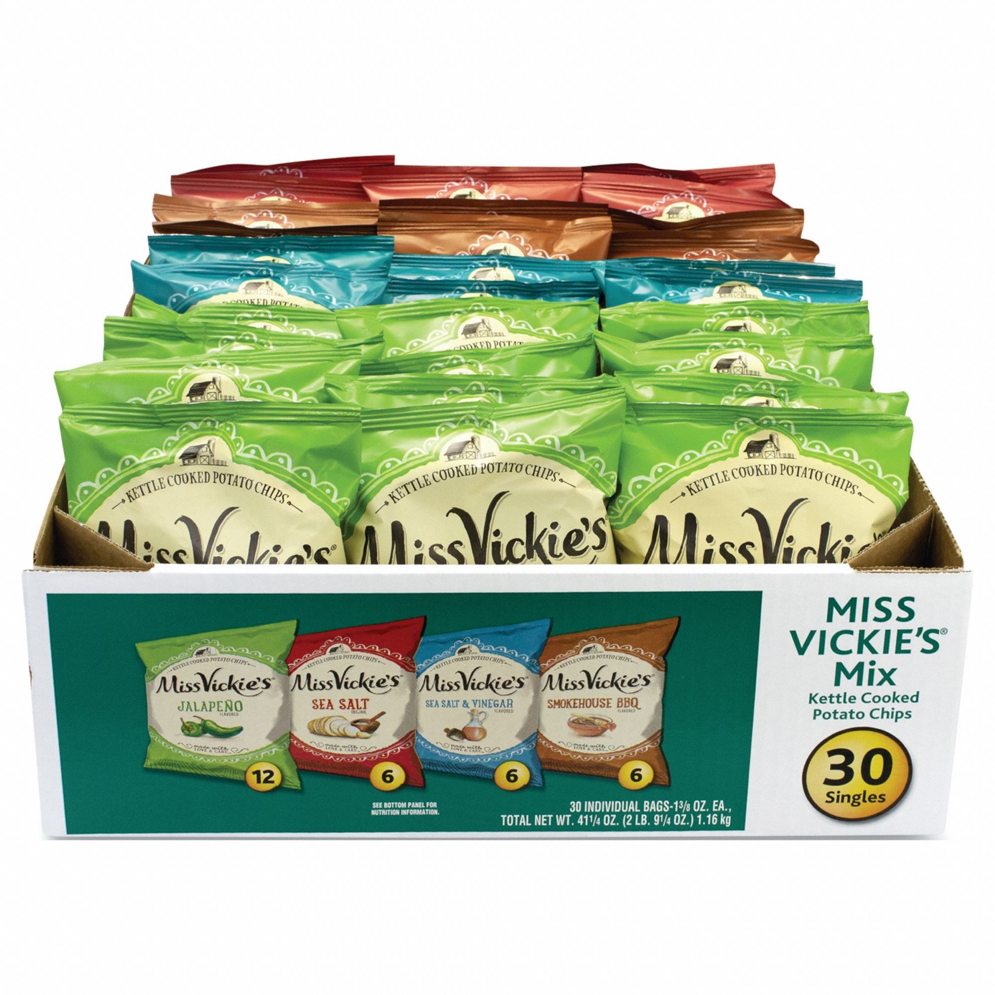 Potato Chips: Jalapeno/Sea Salt/Sea Salt and Vinegar/Smokehouse BBQ, 1.38 oz Item Size