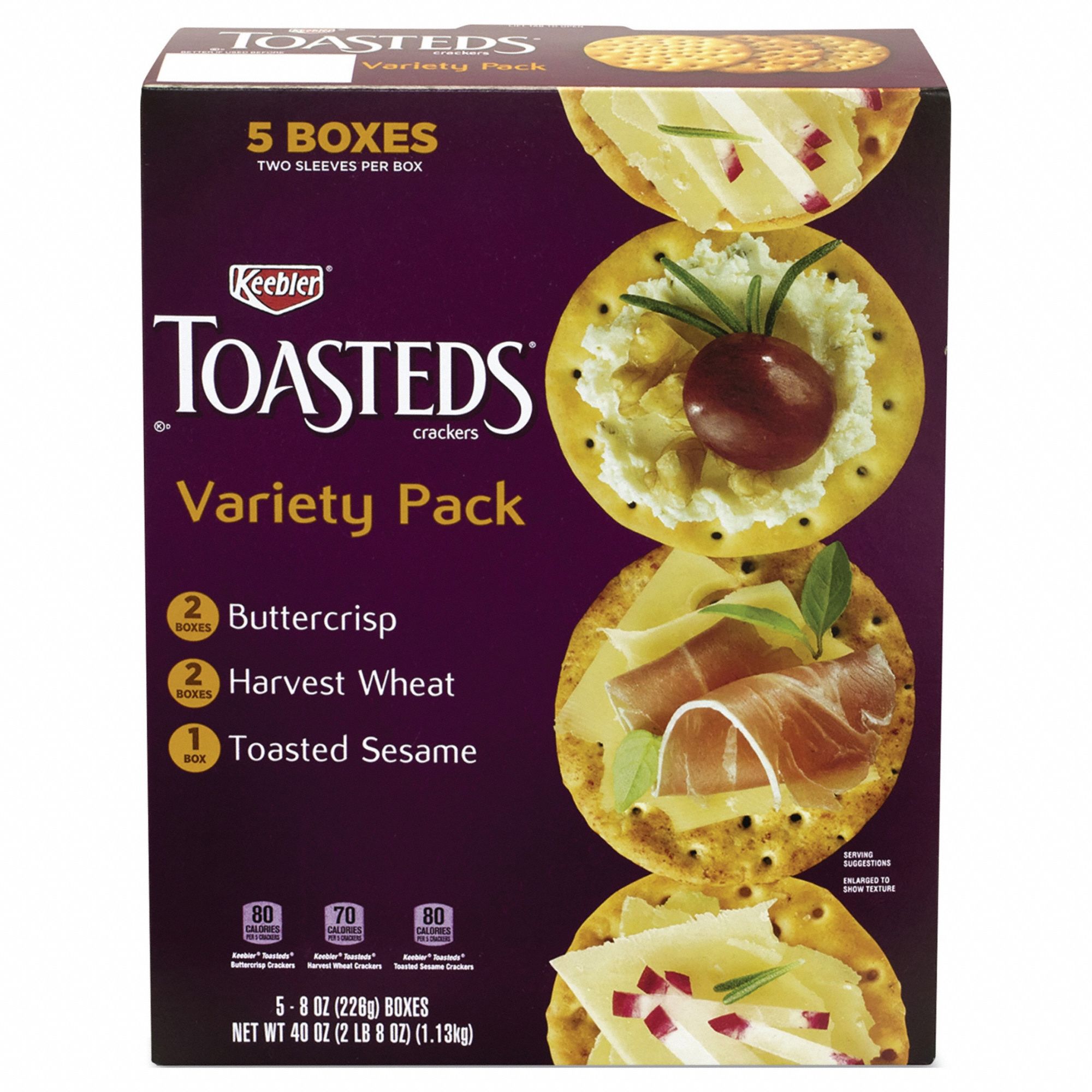 Crackers: Buttercrisp/Harvest Wheat/Toasted Sesame, 3 Items Per Pack, 8 oz Pack Size