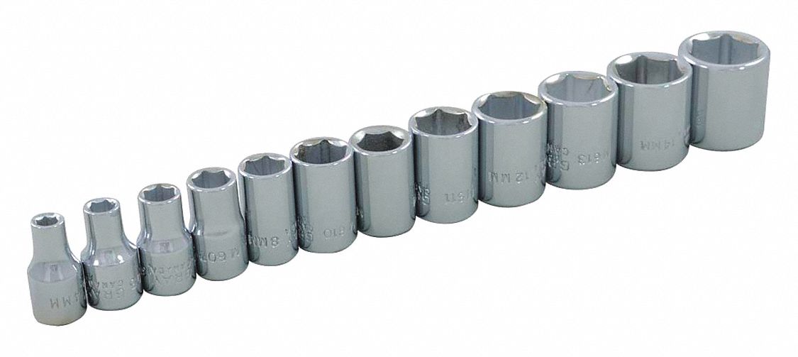 SOCKET SET METRIC 12PC 1/4DR