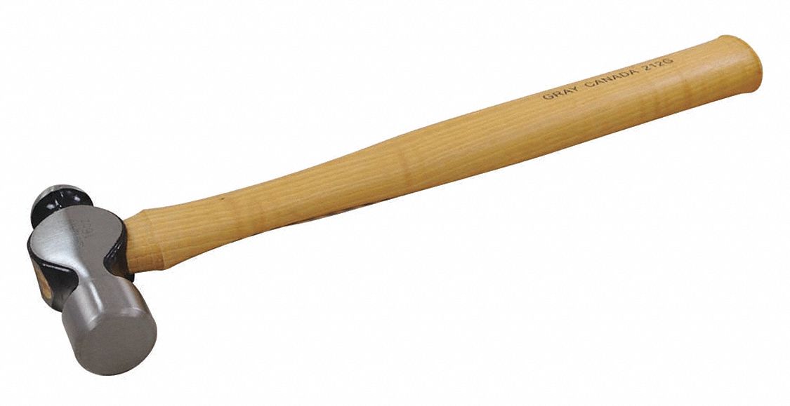 BALL PEIN HAMMER, 1/2 LB/8 OZ HEAD, 11 3/4 IN, HICKORY/FORGED STEEL