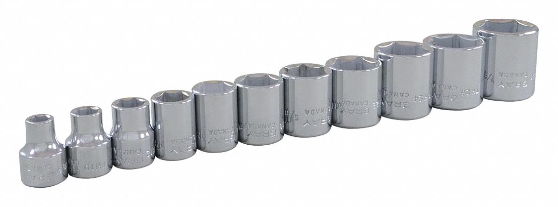 SOCKET SET 11PC 1/4 TO 7/8