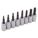 SOCKET SET, STANDARD, TORX HEAD, DRIVE 3/8 IN, STEEL/CHROME, 8 PCS