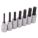 SOCKET SET, STANDARD, METRIC HEX HEAD, DRIVE 3/8 IN, STEEL/CHROME, 7 PCS