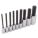 SOCKET SET, EXTRA LONG/STANDARD, METRIC HEX HEAD, DRIVE 3/8-1/2 IN, STEEL/CHROME, 9 PCS