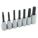 SOCKET SET, STANDARD, TORX HEAD, DRIVE 1/2 IN, STEEL/CHROME, 7 PCS